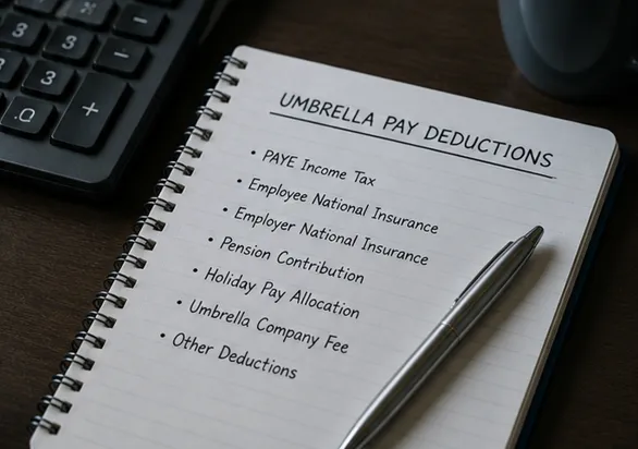 What deductions should I expect from umbrella pay?
